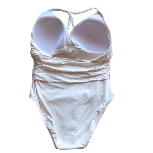 Bleu Rod Beattie Woman’s Braid Trim Cream One Piece Swimsuit Size 14 - Picture 5 of 11